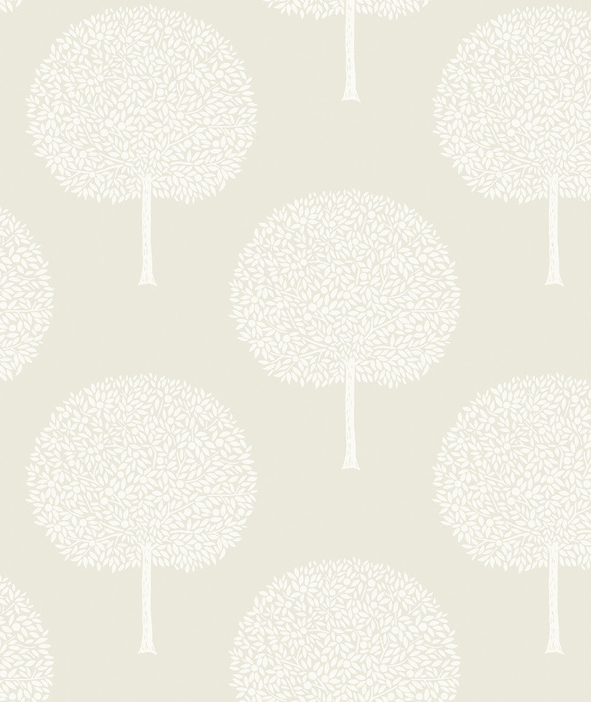 Demi Trees Neutral & Cream WH41805 by Seabrook Designs Designer Wallpaper