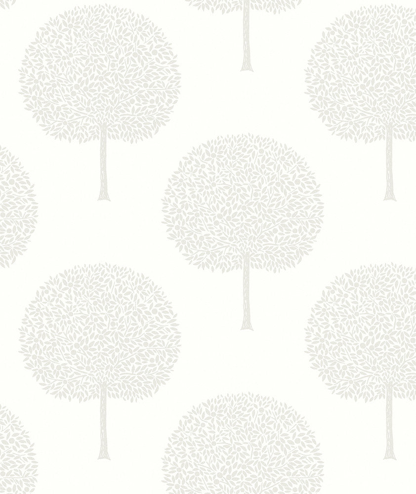 Demi Glass Beaded Trees Ivory & Glass Beads WH41810 by Seabrook Designs Designer Wallpaper