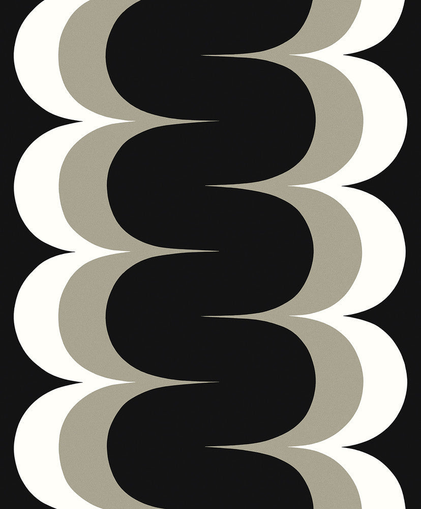 Mandolin Geometric Stripe Onyx & Metallic Stone WH42008 by Seabrook Designs Designer Wallpaper