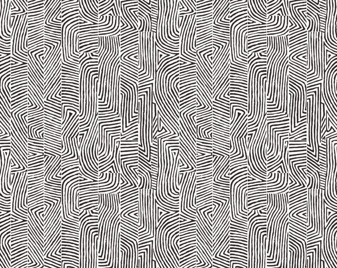 Combed Stripe Wallcovering Ebony WHNWP88628D005 by Hinson Designer Wallpaper