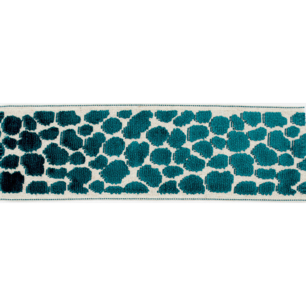 Wilder Tape Aqua by Magnolia Designer Trim - 58% Rayon, 31% Poly, 11% Linen China Horizontal: and Vertical: 3.5 - Swanky Fabrics -