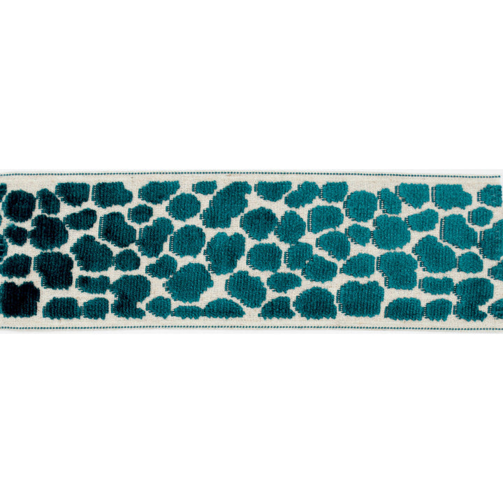 Wilder Tape Aqua by Magnolia Designer Trim - 58% Rayon, 31% Poly, 11% Linen China Horizontal: and Vertical: 3.5 - Swanky Fabrics -