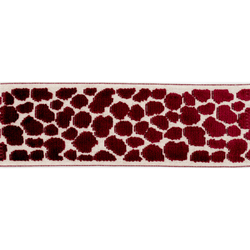 Wilder Tape Crimson by Magnolia Designer Trim - 58% Rayon, 31% Poly, 11% Linen China Horizontal: and Vertical: 3.5 - Swanky Fabrics -