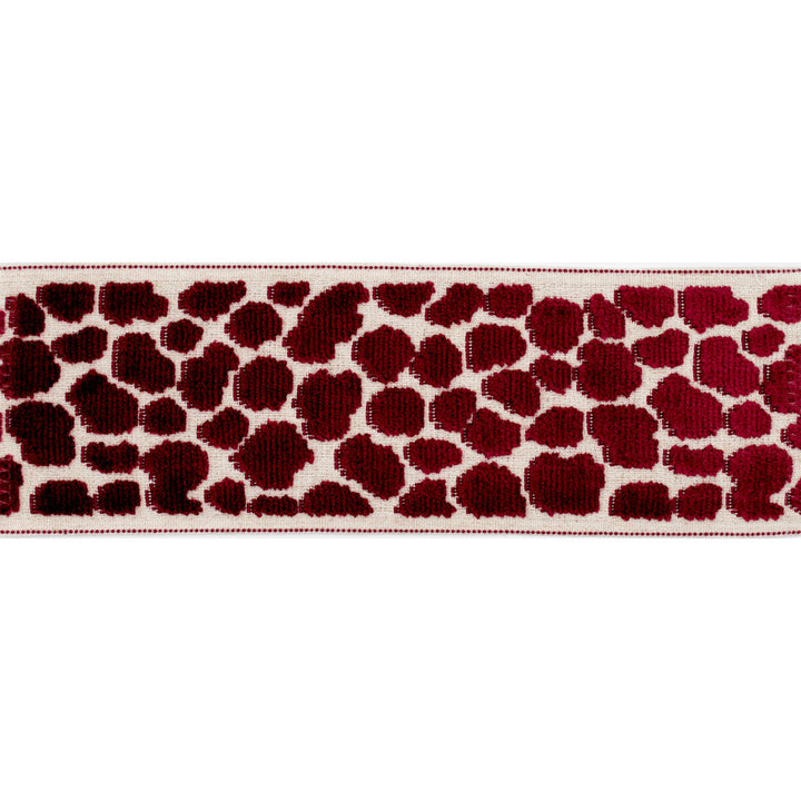 Wilder Tape Crimson by Magnolia Designer Trim - 58% Rayon, 31% Poly, 11% Linen China Horizontal: and Vertical: 3.5 - Swanky Fabrics -