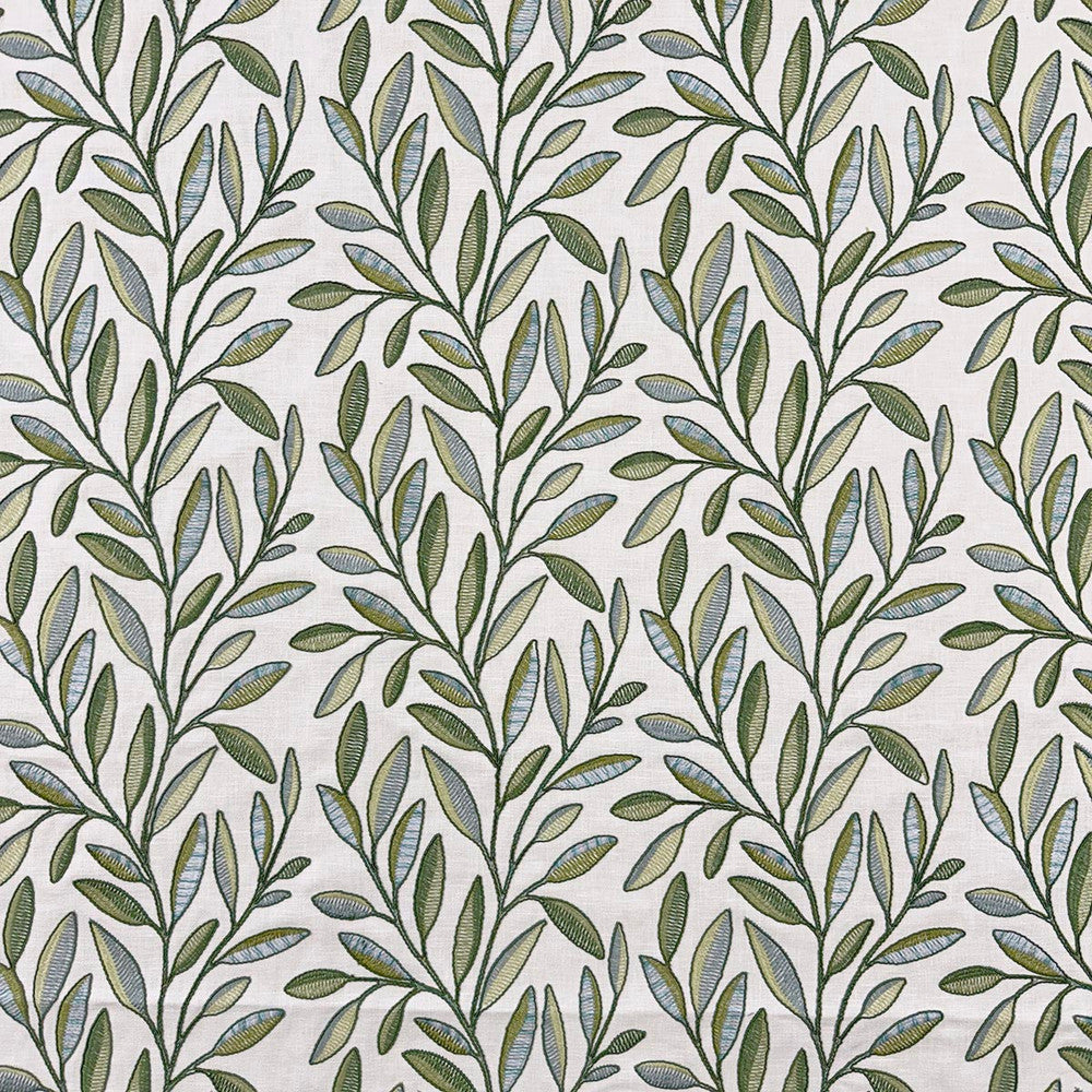 Willow Greenleaf by Magnolia Designer Fabric - 52% Cot, 48% Poly, Emb: 60% Vis, 28% Cot, 12% Poly India 51000 Horizontal: 17.25 and Vertical: 9.5 54 - Swanky Fabrics -