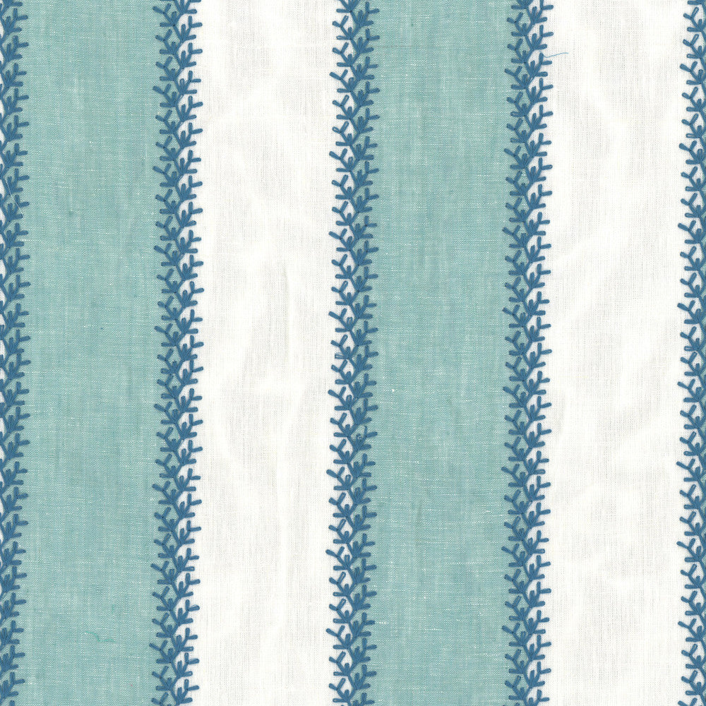 Winifred 1 Mist by Aoc Designer Fabric THE ART OF COLOR HERITAGE II 90%LIN 10%POL %PEMB INDIA Horizontal: 4.375 and Vertical: 0.375 52 in - Swanky Fabrics -