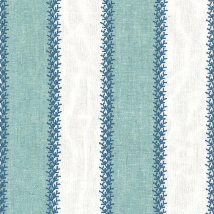 Winifred 1 Mist by Aoc Designer Fabric THE ART OF COLOR HERITAGE II 90%LIN 10%POL %PEMB INDIA Horizontal: 4.375 and Vertical: 0.375 52 in - Swanky Fabrics -