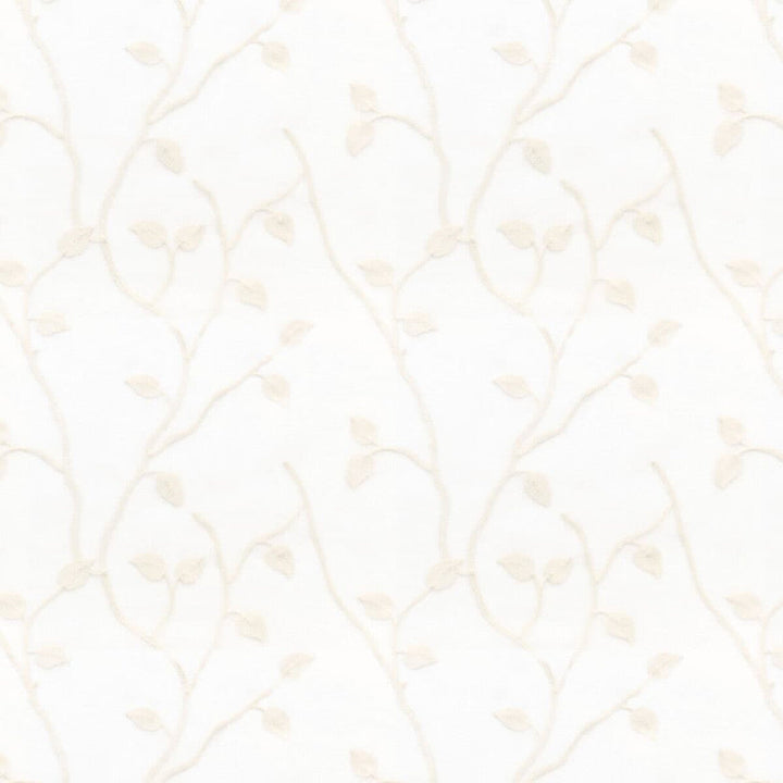Worcester 1 Pearl by Stout Designer Fabric COLOR MY WINDOW EMBROIDERY/SNOW 100%POL %CEMB CHINA Horizontal: 11.5 and Vertical: 14.5 52 in - Swanky Fabrics -