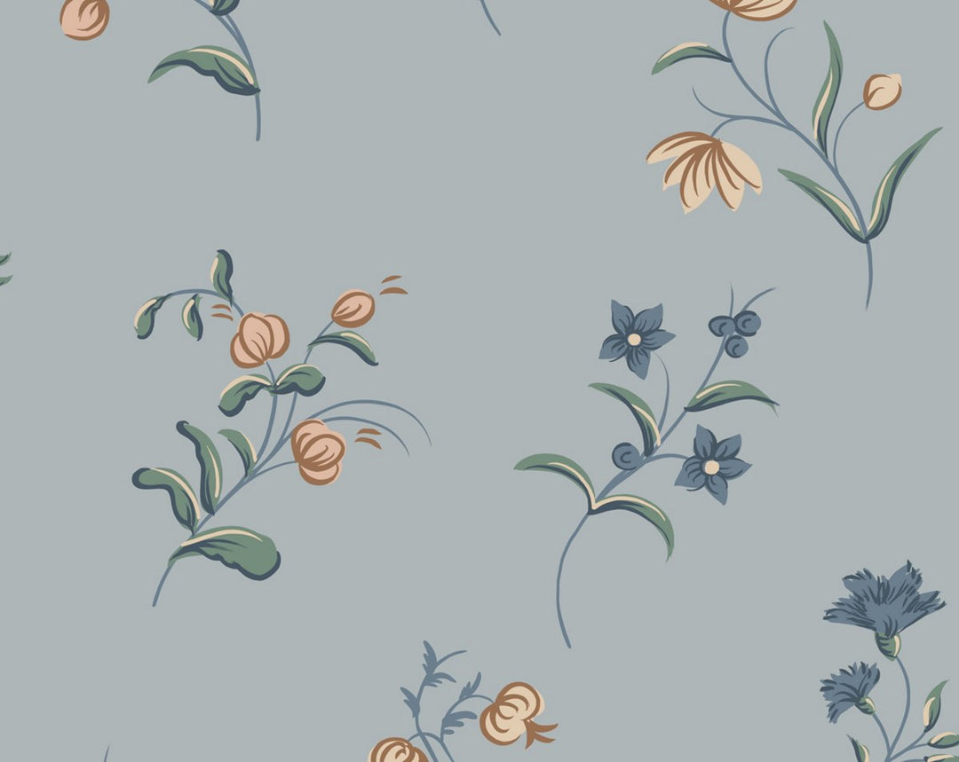 Hanna Misty Blue WSBHANNA0393 by Sandberg Designer Wallpaper