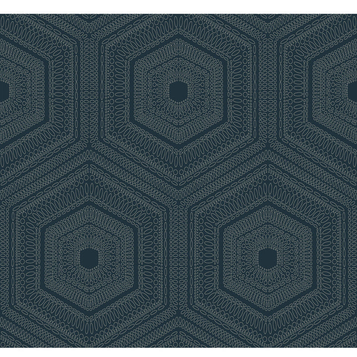 Concentric Groove Deep Navy by Winfield Thybony Designer Wallcovering WINFIELD THYBONY NON WOVEN - 100% United States - Horizontal: - and Vertical: 12.625 27 - Swanky Fabrics -