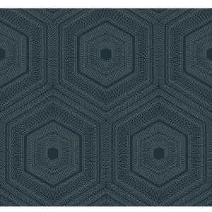Winfield Thybony Wallpaper Concentric Groove Deep Navy
