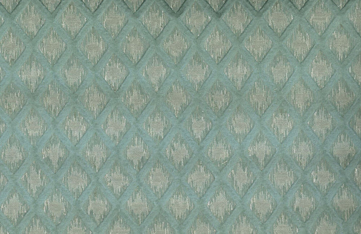 Xavier Aqua by Norbar Designer Fabric PARAMOUNT 43% POLYESTER 32% LINEN CHINA 2"V 1 1/2"H 57 - Swanky Fabrics -