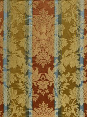 Urbino Imberline Gold Multi Y064770002 by Old World Weavers Designer Fabric 42% VISCOSE 30% COTTON 28% SILK ITALY LIGHT DUTY Horizontal: 27.5" and Vertical: 25" 55 - Swanky Fabrics -