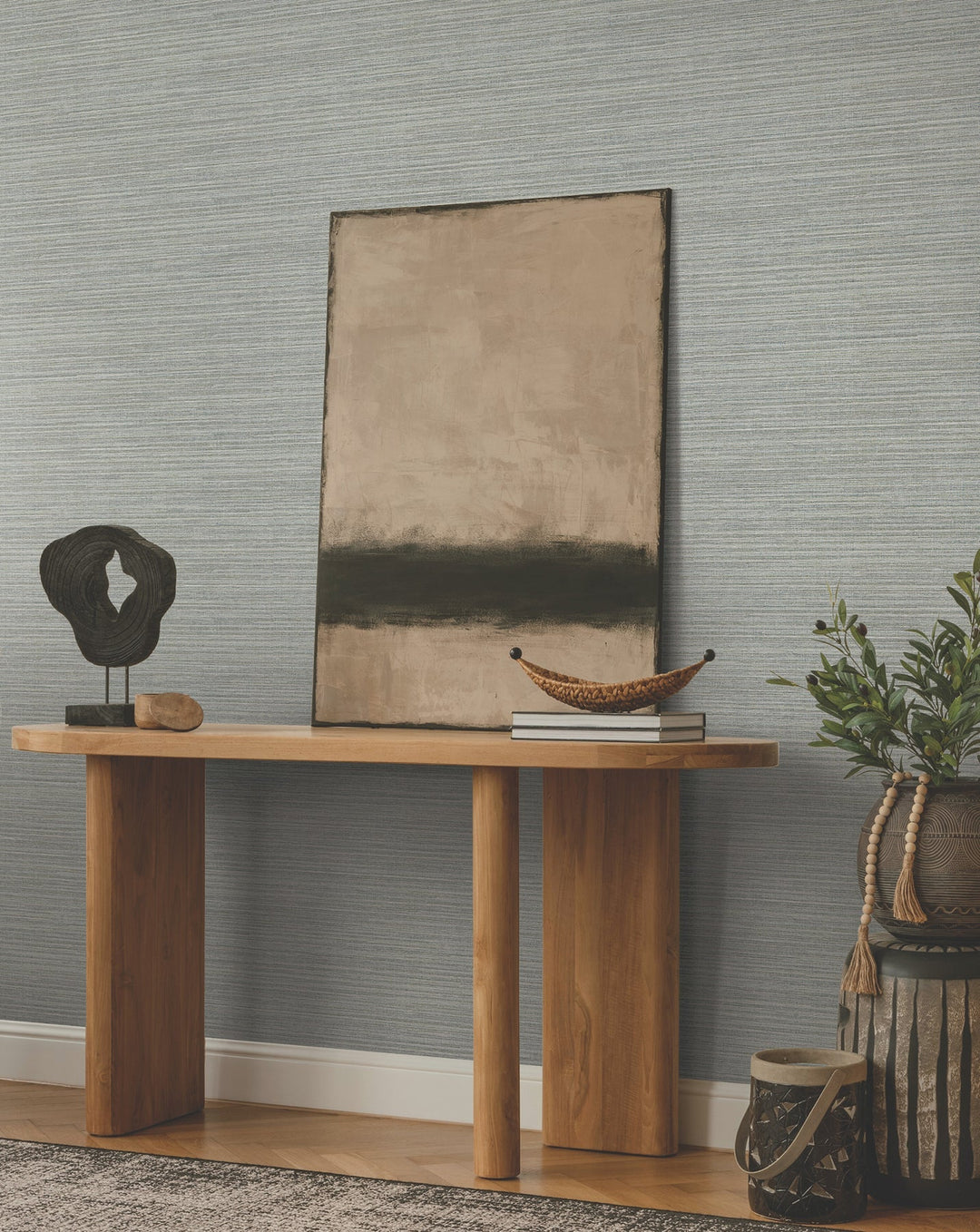 Amyra Silk Grey Wallpaper by Ronald Redding Designer