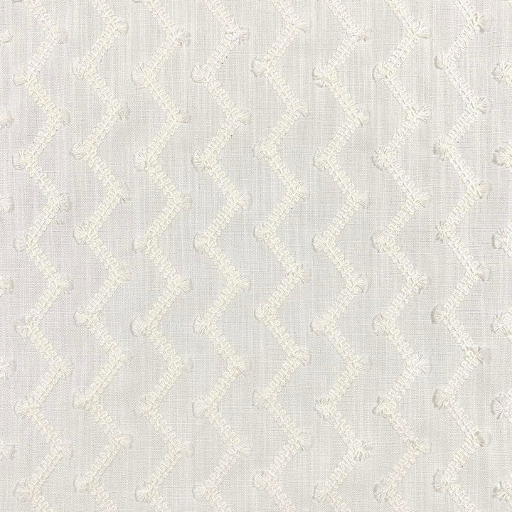 Zag Ivory by Magnolia Designer Fabric - Base: 100% Polyester Emb: 100% Cotton India 5000 Horizontal: 4.50" and Vertical: 2" 53" - Swanky Fabrics -