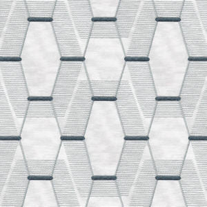 Zander White Grey by Norbar Designer Fabric PRISM ELEMENTS 60% COTTON - 40% POLYESTER INDIA 11 1/4"V - 8 3/4"H 52 - Swanky Fabrics -