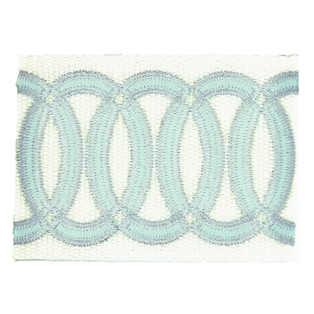 Zealot 5 Mist by Stout Designer Trim Moondust Trim 40% Linen 32% Spun Viscose 24% Polyester 4% Metallic CHINA Horizontal: 0 and Vertical: 0 2.38 in - Swanky Fabrics -