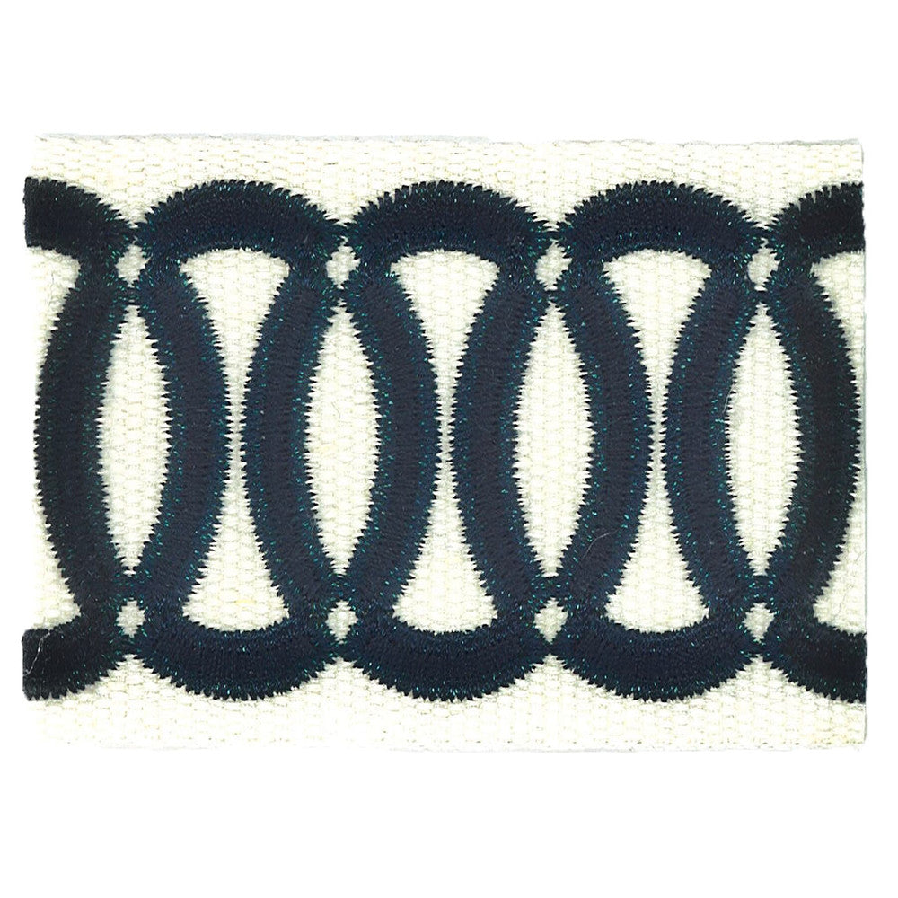 Zealot 6 Ink by Stout Designer Trim MOONDUST TRIM 40%LIN 32%SVI 24%POL 4%MTL CHINA Horizontal: 0.000 and Vertical: 0.000 2.38 in - Swanky Fabrics -