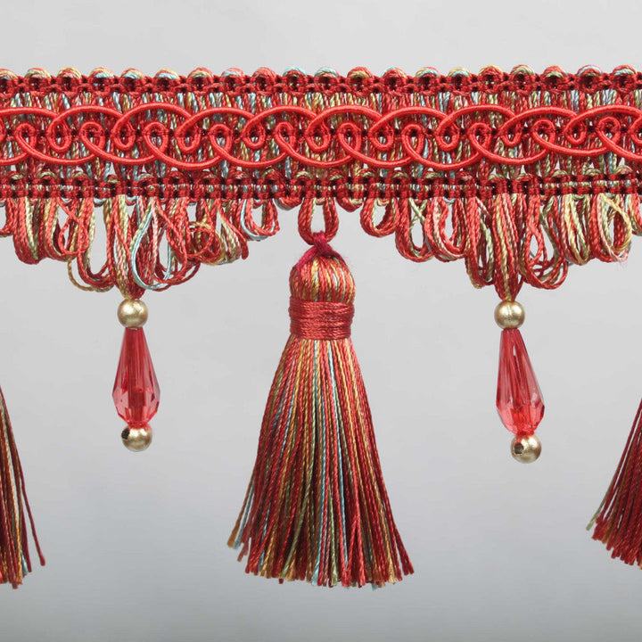 Zinnia Waterdops by Europatex Designer Fabric Bouquet 3.25 inches - Swanky Fabrics -