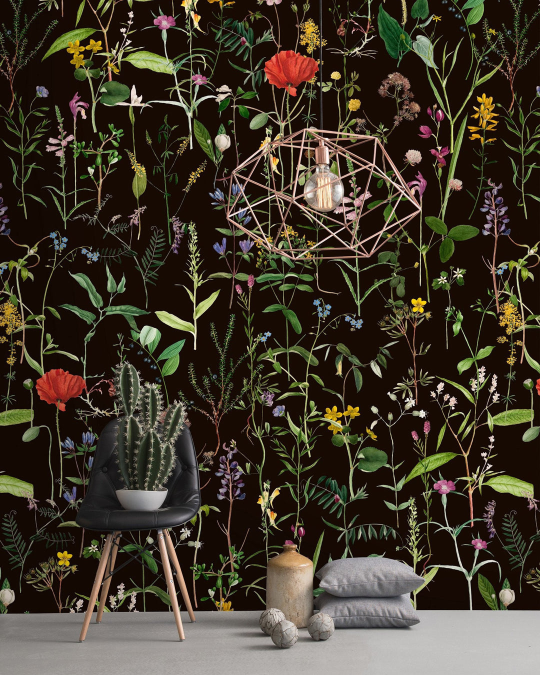 Aquafleur Anthracite wallpaper by Mind the Gap (WP20173), view 2