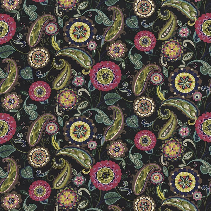 Abberley Passion Black by Kasmir Designer Fabric 1435 100% Cotton
 INDONESIA </p><p>Repeat: Horizontal: 54 inches and Vertical: 27 inches 54 - 55 - Swanky Fabrics -