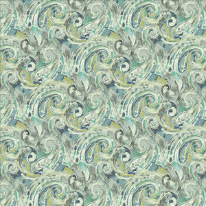 Kasmir Fabric Abstract Paisley Blue Lagoon
