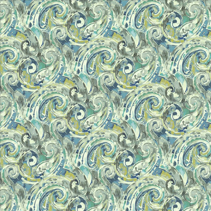 Abstract Paisley Blue Lagoon by Kasmir Designer Fabric 1453 100% Cotton
 SOUTH KOREA 30,000 Wyzenbeek Double Rubs </p><p>Repeat: Horizontal: 18 inches and Vertical: 17 4/8 inches 54 - Swanky Fabrics -