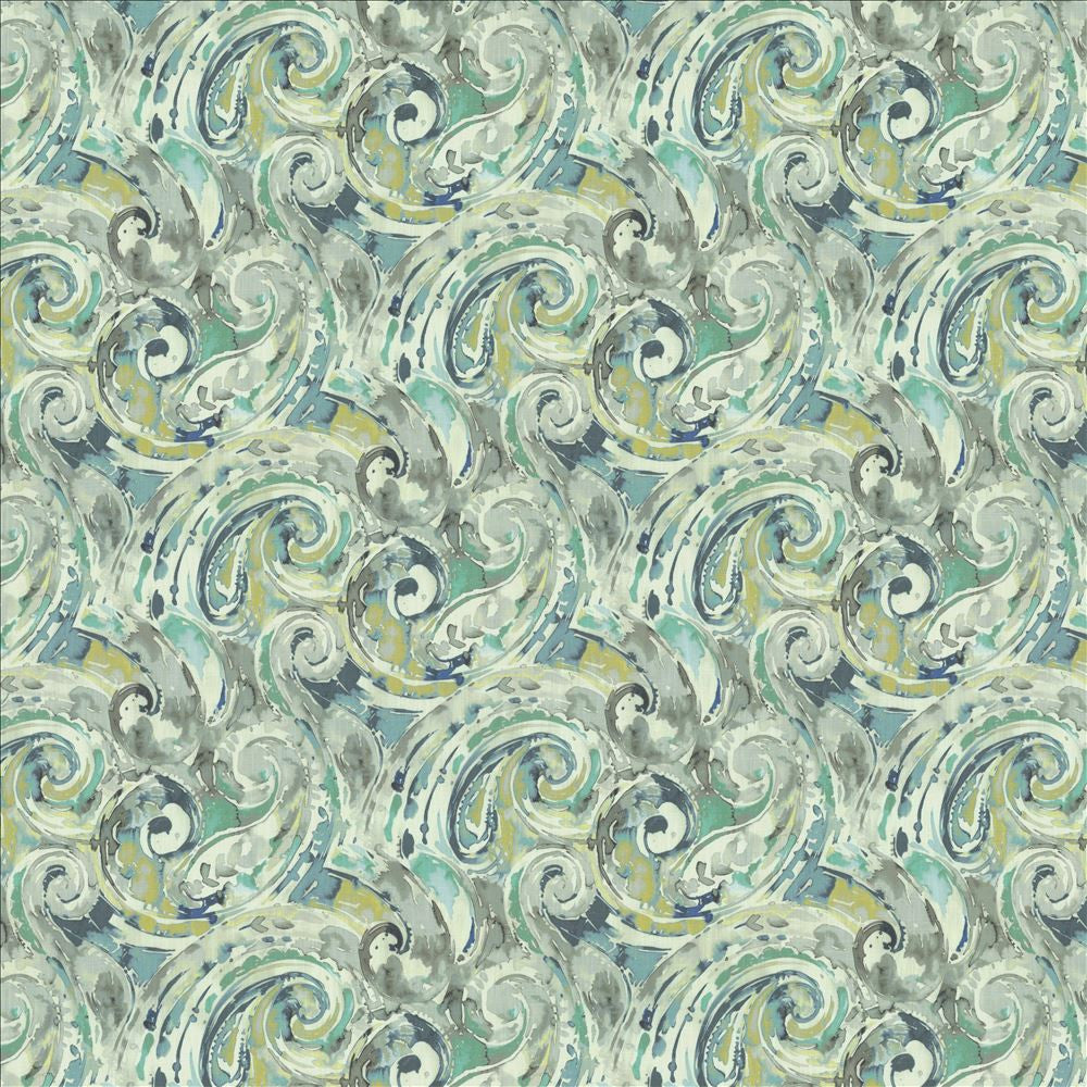 Abstract Paisley Blue Lagoon by Kasmir Designer Fabric See sample 100% Cotton
 SOUTH KOREA 30,000 Wyzenbeek Double Rubs </p><p>Repeat: Horizontal: 18 inches and Vertical: 17 4/8 inches 54 - Swanky Fabrics -