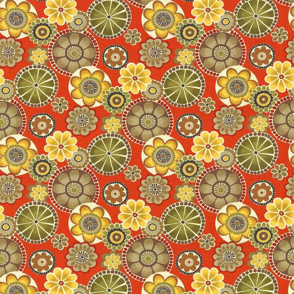 Adelaide Persimmon by Kasmir Designer Fabric 1434 100% Cotton INDONESIA 15,000 Wyzenbeek Double Rubs Horizontal: 27 inches and Vertical: 27 inches 54 - 55 - Swanky Fabrics -