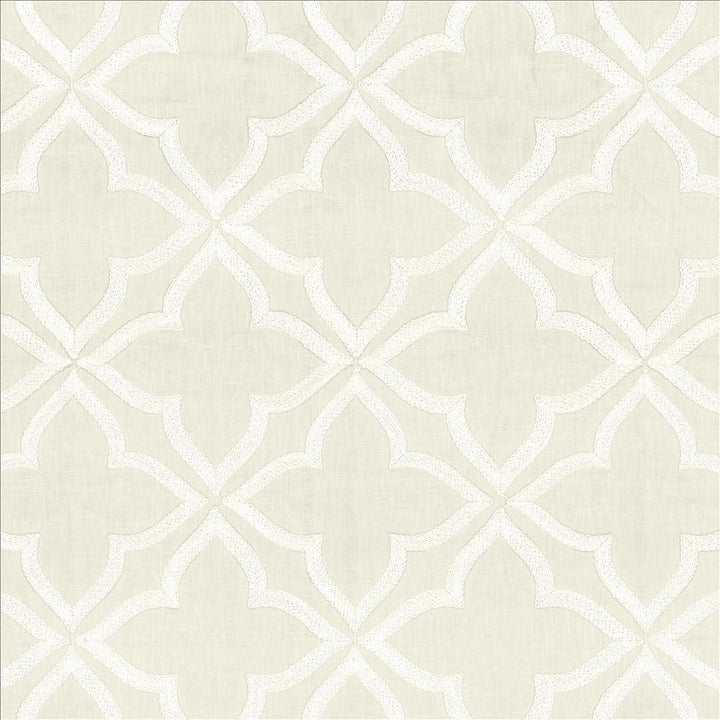 Adornment White by Kasmir Designer Fabric 5156 70% Polyester
30% Cotton
 INDIA Not Tested </p><p>Repeat: Horizontal: 8 6/8 inches and Vertical: 9 3/8 inches 54 - Swanky Fabrics -
