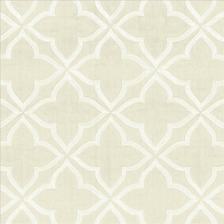 Adornment White by Kasmir Designer Fabric 5156 70% Polyester 30% Cotton INDIA Not Tested Horizontal: 8 6/8 inches and Vertical: 9 3/8 inches 54 - Swanky Fabrics -