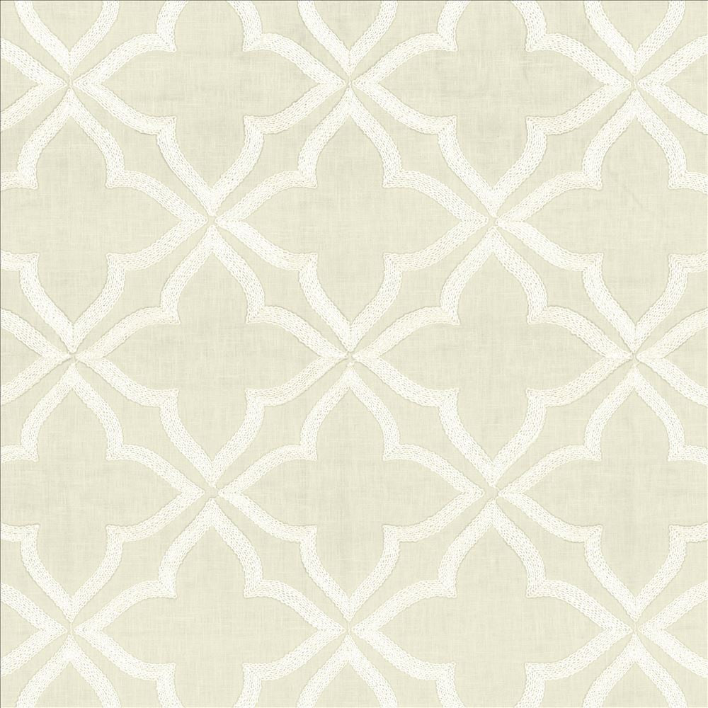 Adornment White  by Kasmir Designer Fabric 5156 70% Polyester
30% Cotton
 INDIA Not Tested Horizontal: 8 6/8 inches and Vertical: 9 3/8 inches 54  - Swanky Fabrics -