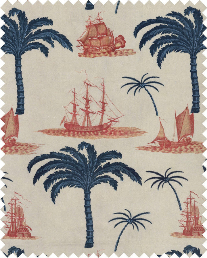Mind The Gap Fabric AEGEAN Fabric (FB00058) | FB00058 | SUNDANCE VILLA | Indigo, Red, Taupe | Fabric Carolina | https://www.fabriccarolina.com/