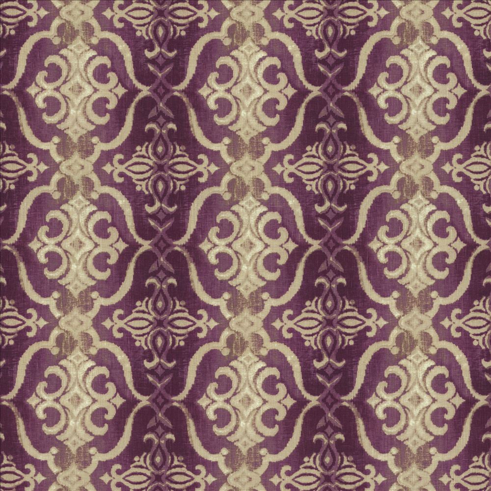 Alessandra Purple by Kasmir Designer Fabric See sample 100% Linen
 TURKEY 14,000 Martindale Cycles </p><p>Repeat: Horizontal: 13 4/8 inches and Vertical: 12 4/8 inches 55 - Swanky Fabrics -