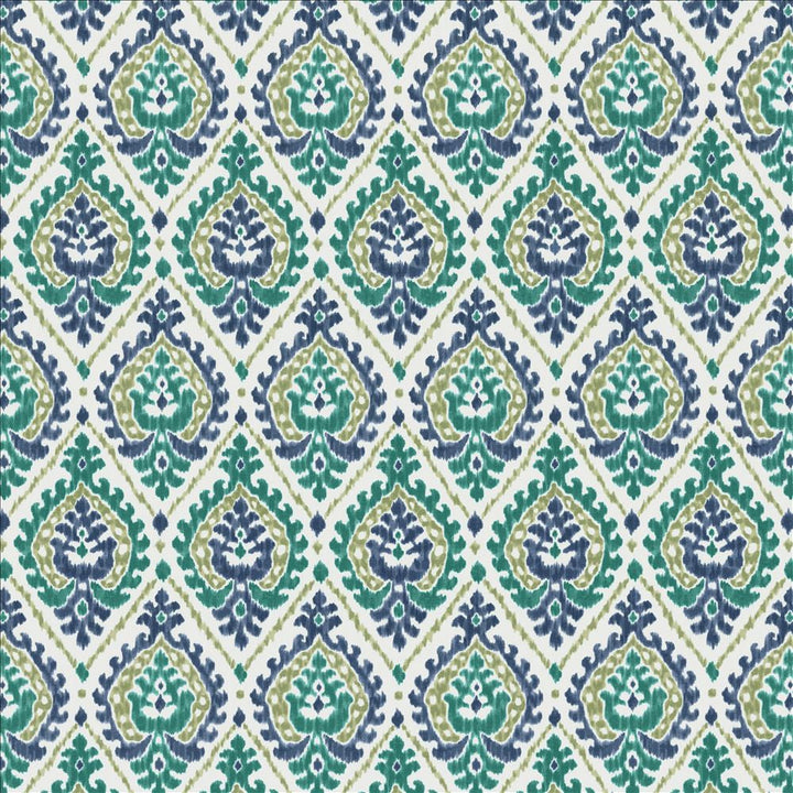 Alluring Lagoon  by Kasmir Designer Fabric 1474 100% Cotton  SPAIN  </p><p>Repeat: Horizontal: 6 6/8 inches and Vertical: 13 4/8 inches 54  - Swanky Fabrics -