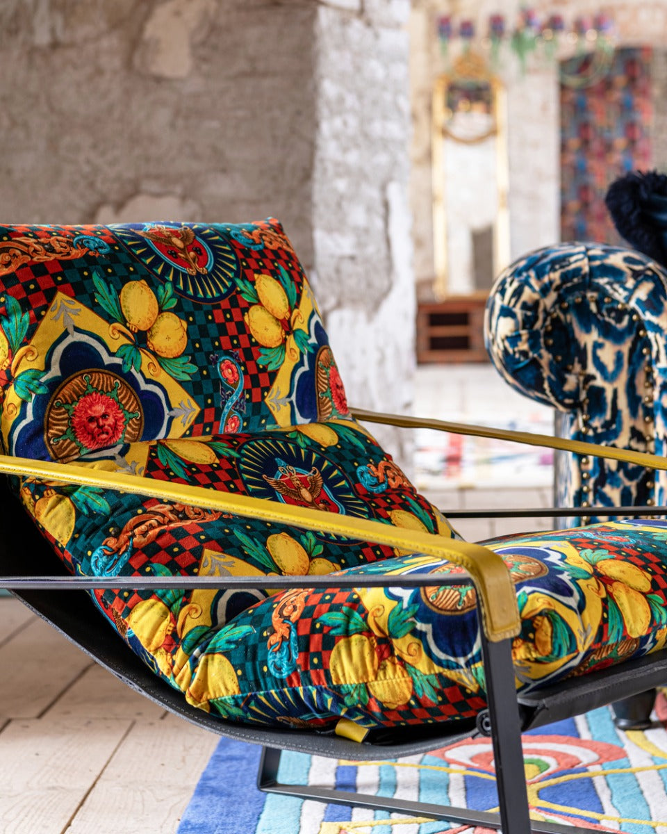 Amalfi Blue velvet fabric by Mind the Gap (FB00121), view 2