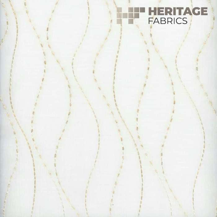 Amherst Beige by Heritage Designer Fabric - 100% Polyester Turkey Horizontal: 4.25" and Vertical: 10.5" 54" - Swanky Fabrics -