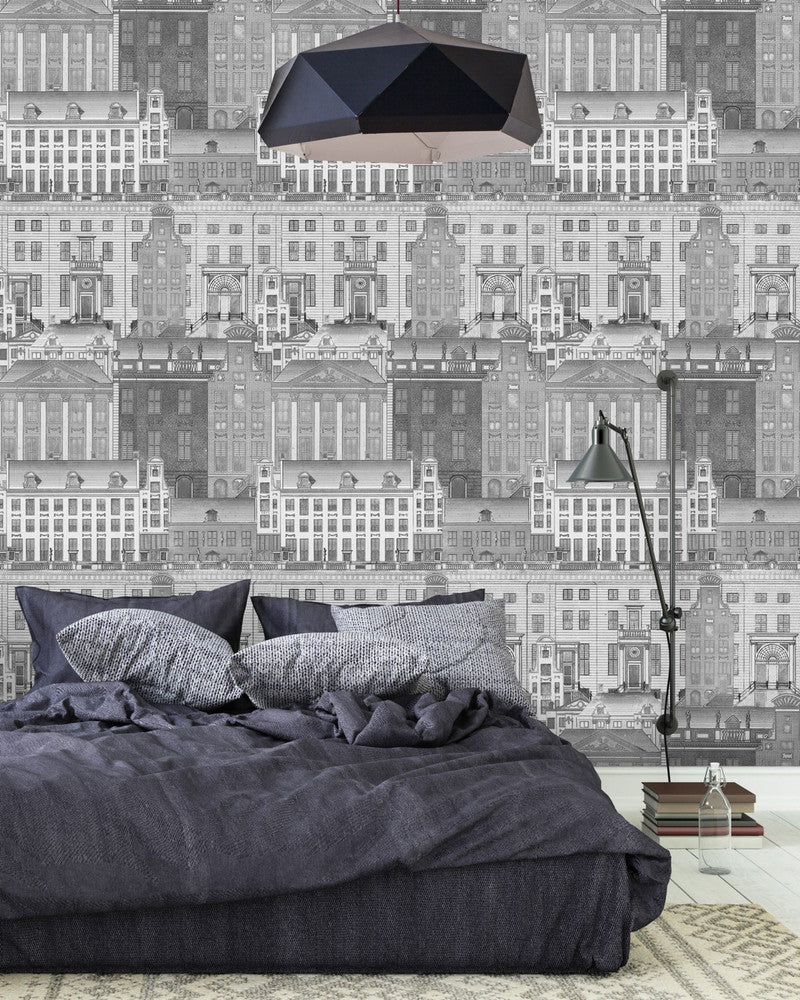 Mind The Gap Wallpaper AMSTERDAM Neutral (WP20209) | WP20209 | PREMIUM DESIGNER WALLPAPER COLLECTION | 3 rolls x 20.5 x 118.1 in | 0.52m / 20.5in | 3m / 118in | 4.65mp | 70cm / 27.6in | Black, White | Non-woven | Paste the wall | 3-rolls in a box | Fabric Carolina | https://www.fabriccarolina.com/