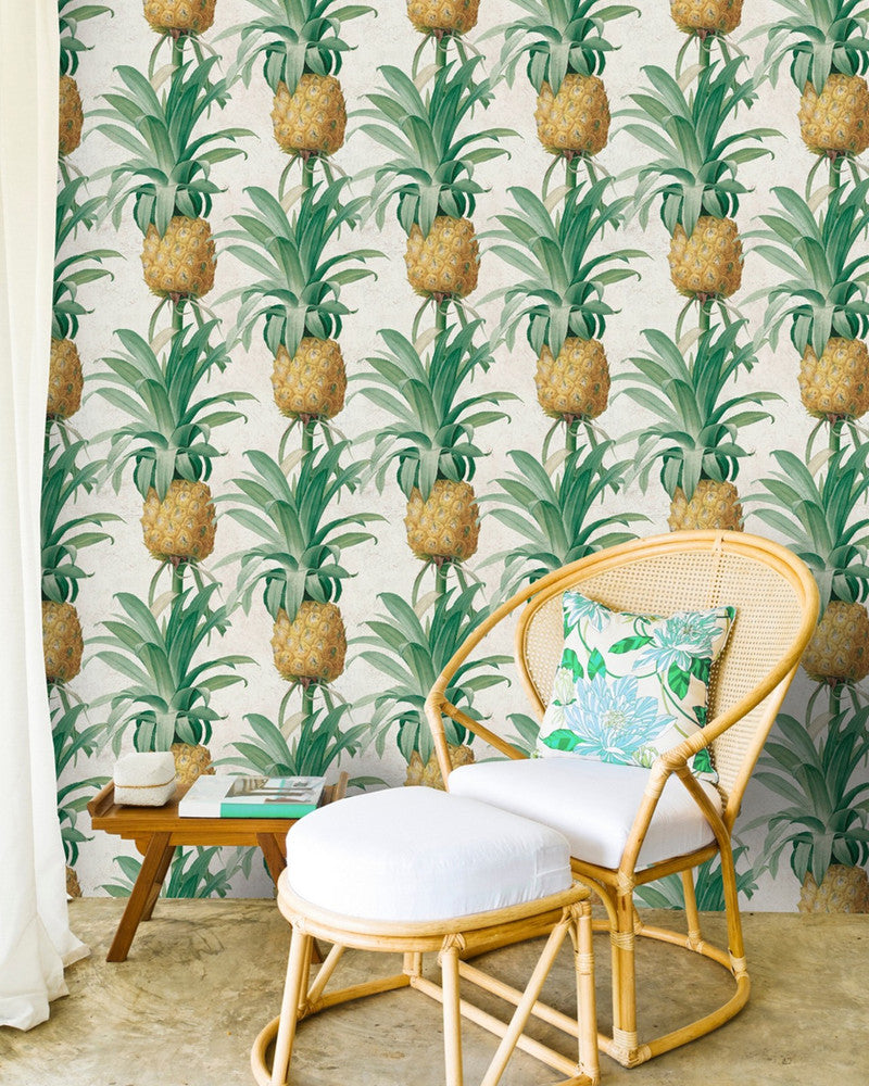 Ananas Premium Wallpaper by Mind the Gap Designer Wallpaper WALLPAPER DESIGNER COLLECTION Non-woven Made in Europe Paste the wall 3 rolls x 20.5 x 3.25 yards - Swanky Fabrics -