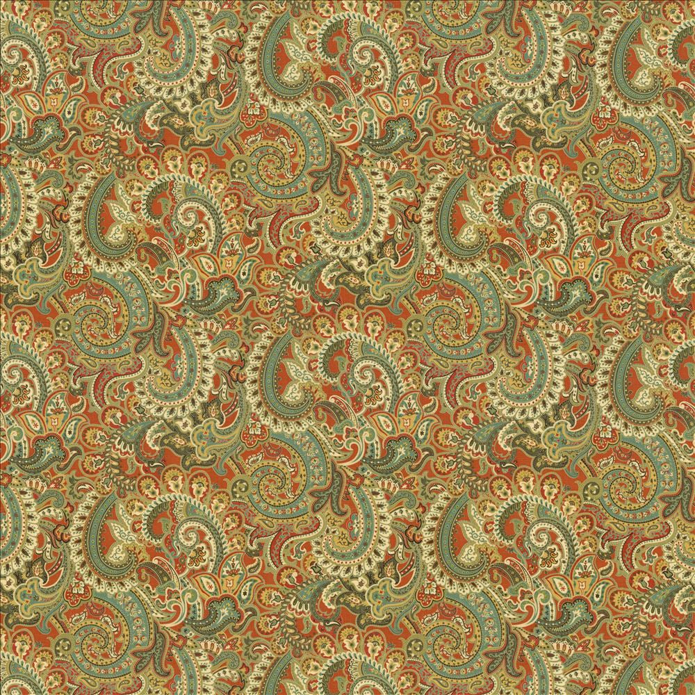 Anjou Paisley Ming Red by Kasmir Designer Fabric 5106 55% Linen
45% Rayon
 CHINA 12,000 Wyzenbeek Double Rubs </p><p>Repeat: Horizontal: 27 4/8 inches and Vertical: 25 2/8 inches 54 - Swanky Fabrics -