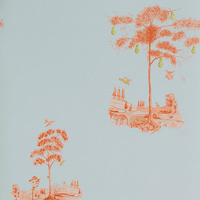 Kravet Wallpaper Pear Tree Sunsetorange
