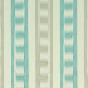 G P & J Baker Fabric Ryecote Stripe Aqua/Silver