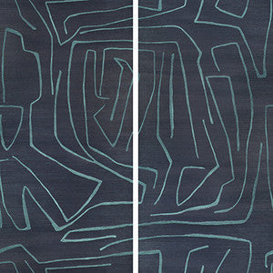 Groundworks Wallpaper Graffito Ii Navy
