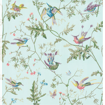 Cole & Son Wallpaper Hummingbirds Blue Multi-Colour