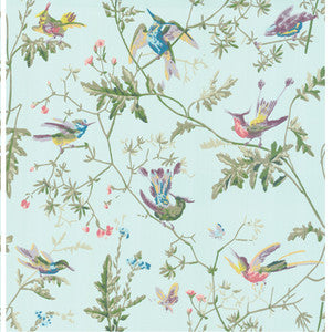 Cole & Son Wallpaper Hummingbirds Blue Multi-Colour