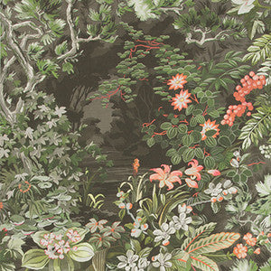 Cole & Son Wallpaper Woodland Coral/Olive/Char