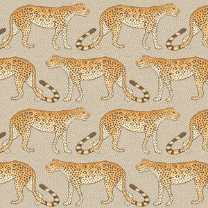 Cole & Son Wallpaper Leopard Walk Stone & Orange