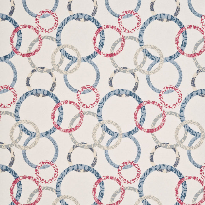 Baker Lifestyle Wallpaper Roundel Cherry/Denim/Cream