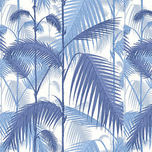 Cole & Son Fabric Palm Jungle Hyaci On Wht