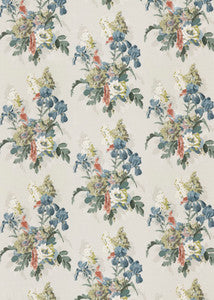 G P & J Baker Fabric Bird & Iris Indigo
